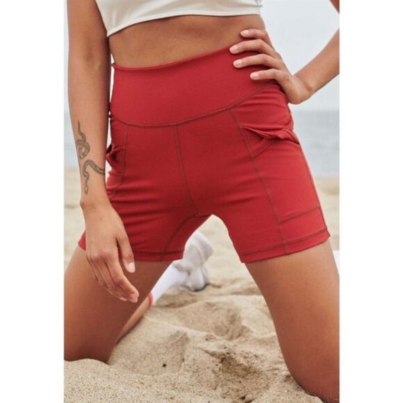 FREE People Movement Wave Rider Shorts In Red - Picture 1 of 7